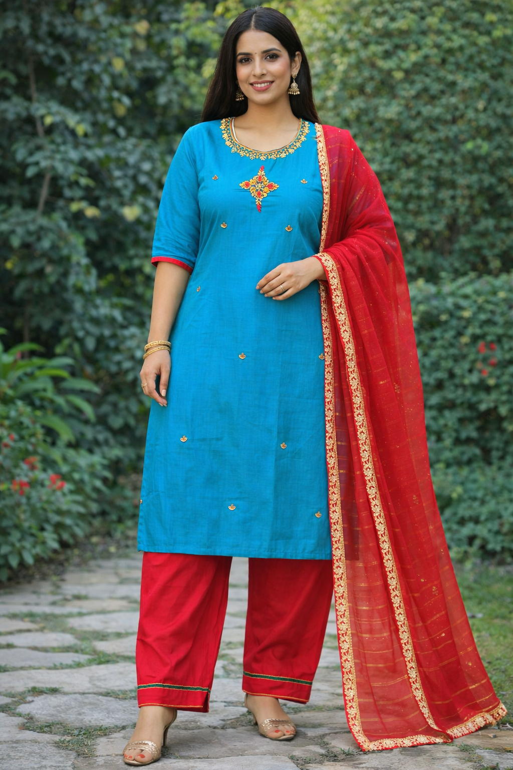Teal Handwork Embroidered Suit Set 💚 | Elegant Festive & Designer Wear for Women