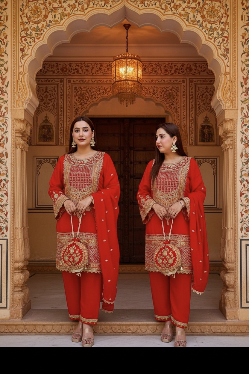 Crimson Royale Kurta Set – Royal Haveli