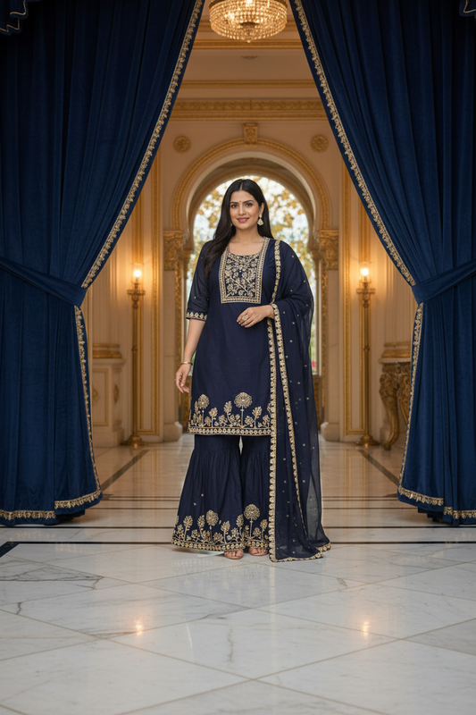 Navy Blue Suit - Indoor Background